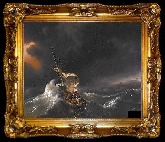 framed  Ludolf Backhuysen Christ in the Storm on the Sea of Galilee, ta009-2
